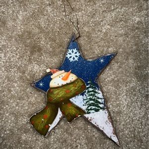 Snowman star ornament